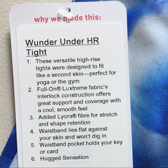 NWT BBBM LULULEMON WUNDER UNDER HR TIGHT BLOSSOM - Picture 3 of 7
